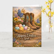 Prettig Pasen allemaal Boots & Wildflowers Kaart