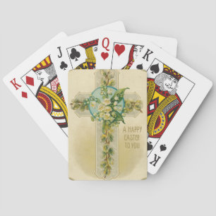 Prettig Pasen - Antieke Ansichtkaart, Pokerkaarten