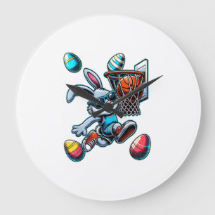 Prettig Pasen Basketbal Jongens Paashaas Grappig P Grote Klok