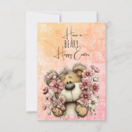 Prettig Pasen, BEARY leuk Notitiekaartje