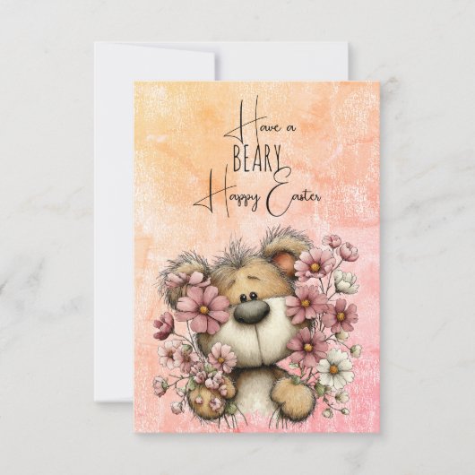 Prettig Pasen, BEARY leuk Notitiekaartje (Voorkant)