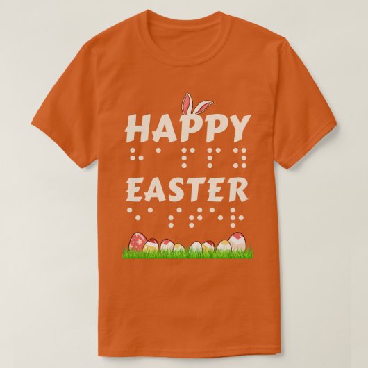 Prettig Pasen braille blind visueel beperkt Pasen T-shirt (Design voorkant)