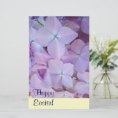Prettig Pasen! Briefpapier met eigen Lavendel Bloe (Staand voorkant)