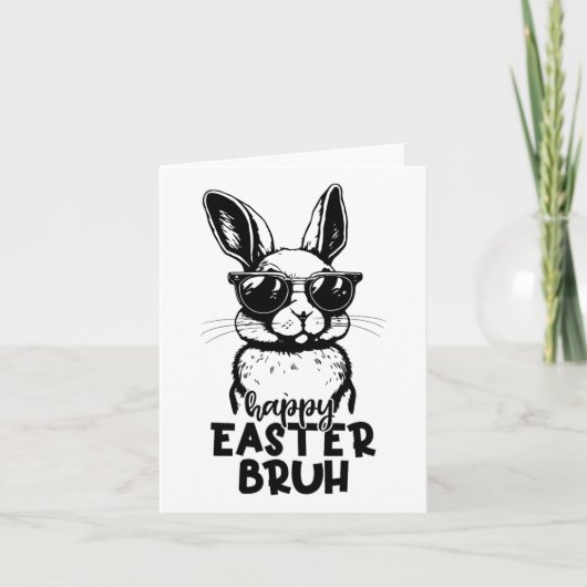 Prettig Pasen Broer Funny Bunny Konijn Pasen Kinde Kaart (Voorkant)