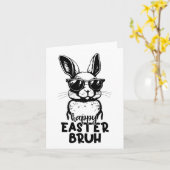 Prettig Pasen Broer Funny Bunny Konijn Pasen Kinde Kaart (Gele Bloem)