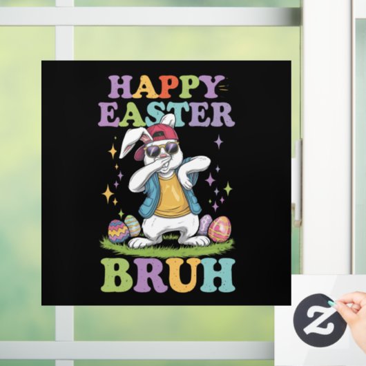 Prettig Pasen Broer Grappige Dabbing Konijn Konijn Raamsticker (Huis)