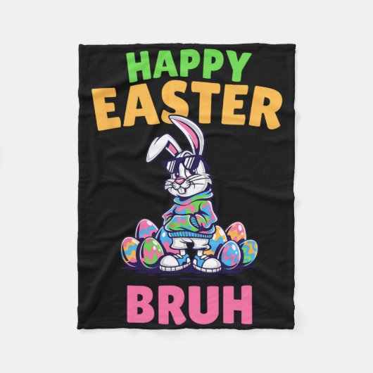 Prettig Pasen Bruh- Grappig Pasen Gen Alpha Jongen Fleece Deken (Voorkant)