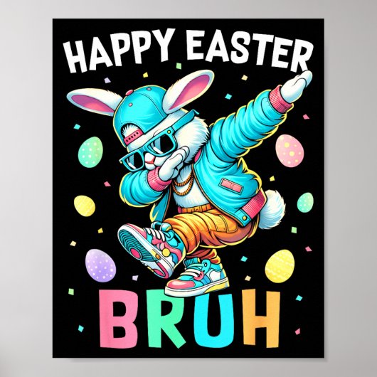 Prettig Pasen Bruh Konijn Dab Konijn Dans Jongens Poster (Voorkant)