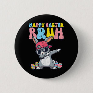 Prettig Pasen Bruh Konijn Dab Konijn Dans Ronde Button 5,7 Cm