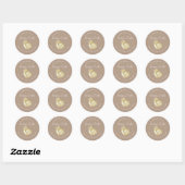 Prettig Pasen Chic Waterverf Beige Ronde Sticker (Vel)