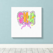 Prettig Pasen CNA Verpleegster Coquette Strik Koni Canvas Afdruk (Insitu (Houten vloer))