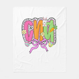 Prettig Pasen CNA Verpleegster Coquette Strik Koni Fleece Deken