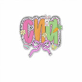 Prettig Pasen CNA Verpleegster Coquette Strik Koni Sticker (Voorkant)