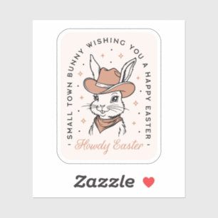 Prettig Pasen cowboy konijn western landelijke wen Sticker