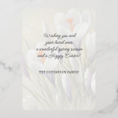 Prettig Pasen Crocus Bloem Goud Folie Kaart (Achterkant)