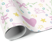 Prettig Pasen Cute Groet Cadeaupapier (Rol Hoek)
