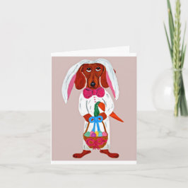 Prettig Pasen Dachshund Paashaas kaart