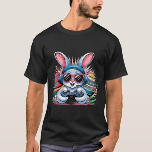 Prettig Pasen Dag Konijn Ei Videospel Gamer Jongen T-shirt