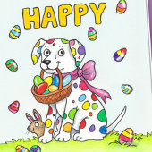 Prettig Pasen Dalmatiër groet Kaart