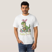 Prettig Pasen Dinosaur Cute Bunny Dino T-shirt (Voorkant volledig)