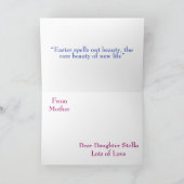 Prettig Pasen Dochter Paars Blauw Lila Bloemig Ei Feestdagen Kaart (Binnen)