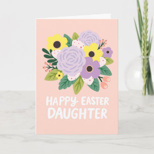 Prettig Pasen Dochter Pastelkleurige Bloemen Eiere Kaart