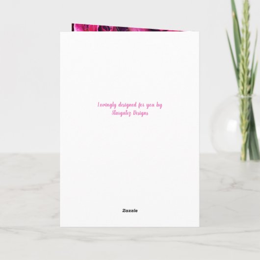 Prettig Pasen Dochter Roze Rozen Kaart (Achterkant)