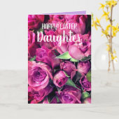 Prettig Pasen Dochter Roze Rozen Kaart (Gele Bloem)