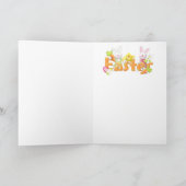 Prettig Pasen Eekhoorn Feestdagen Kaart (Binnen)