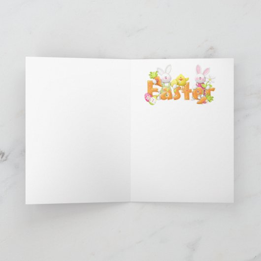 Prettig Pasen Eekhoorn Feestdagen Kaart (Binnen)