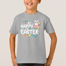 Prettig Pasen, Eieren, Konijn & Bloemen T-shirt