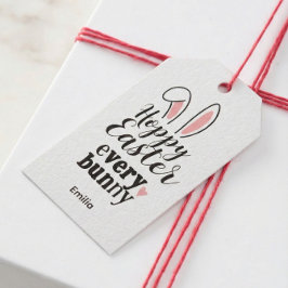 Prettig Pasen elke Konijn Aangepaste Naam Cadeaulabel