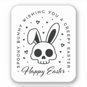 Prettig Pasen en griezelige wensen van de spookach Sticker