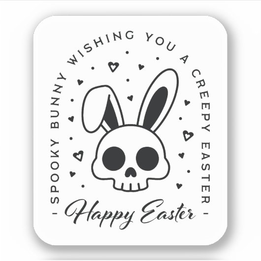 Prettig Pasen en griezelige wensen van de spookach Sticker (Voorkant)