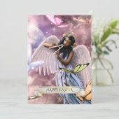 Prettig Pasen. Engel met Vlinders Kaarten (Staand voorkant)