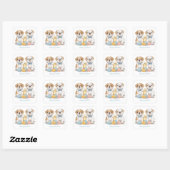Prettig Pasen Engelse Bulldogs Vierkante Sticker (Vel)