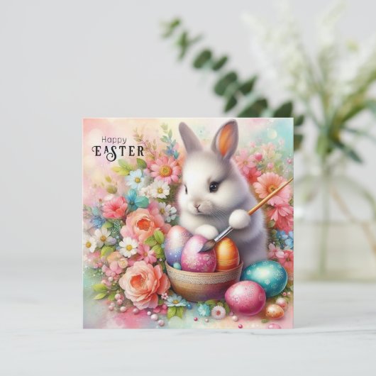 Prettig Pasen Feestdagenkaart (Staand voorkant)