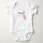 Prettig Pasen Florida State Pastel Eieren en Konij Romper (Voorkant)