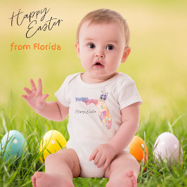 Prettig Pasen Florida State Pastel Eieren en Konij Romper