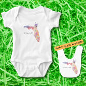 Prettig Pasen Florida State Pastel Eieren en Konij Romper
