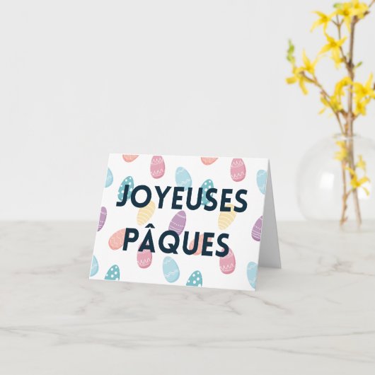 Prettig Pasen, Frans Pasen  Kaart (Gele Bloem)