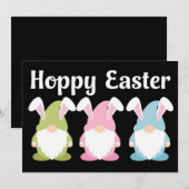 Prettig Pasen Funny Bunny Oren Kabouter Kaart (Voorkant / Achterkant)