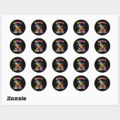 Prettig Pasen Funny Dabbing Bunny Dab Dance Konijn Ronde Sticker (Vel)