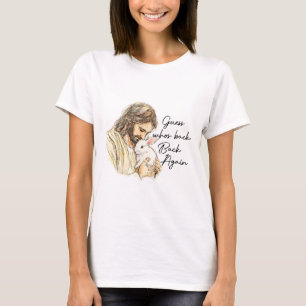 Prettig Pasen Funny Guess Wie's Ck Jezus Konijn Ma T-shirt