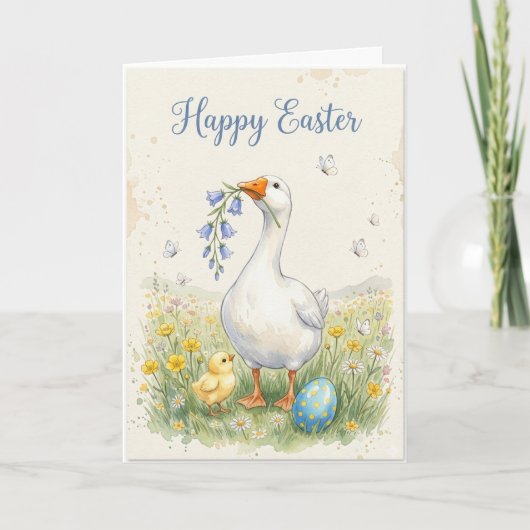 Prettig Pasen Gans Kaart | Kuiken & Maartjes (Voorkant)