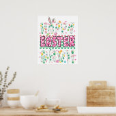 prettig pasen gast, retro, vintage poster (Keuken)