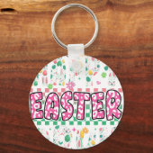 prettig pasen gast, retro, vintage sleutelhanger (Voorkant)