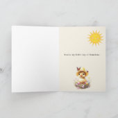 Prettig Pasen Gele Eend Kuifjes Kaart (Binnen)