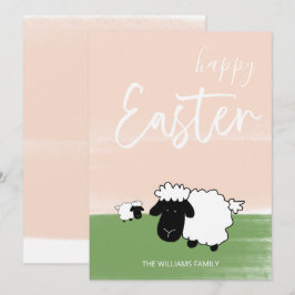 Prettig Pasen Gelukkige Schapen Illustratie Feestdagenkaart