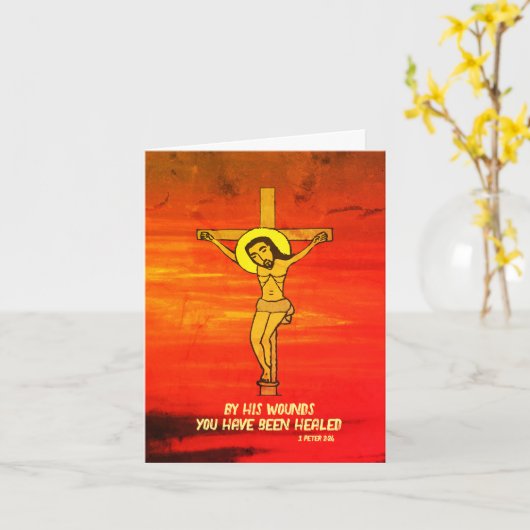 Prettig Pasen Gewenst Kaart (Gele Bloem)